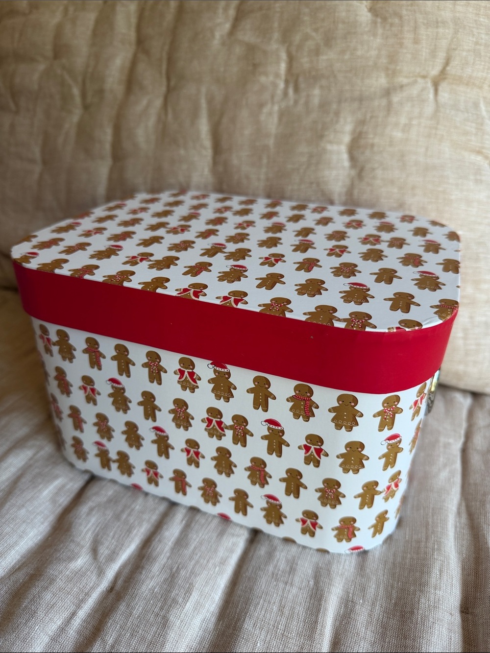 Holiday Storage Box gingerbread  motif
